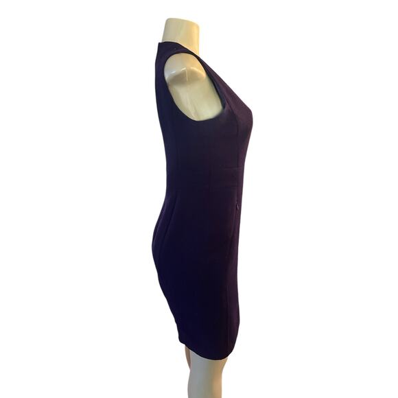 Women US-8 Akris Sleeveless Purple Dress 100% Wool Silk Lining Career Suit - Picture 5 of 7